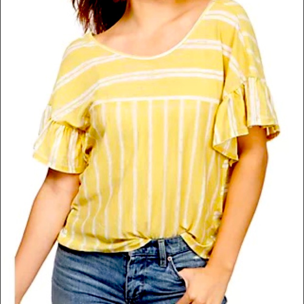 NWT Lucky Brand mixed stripe tee Sz L